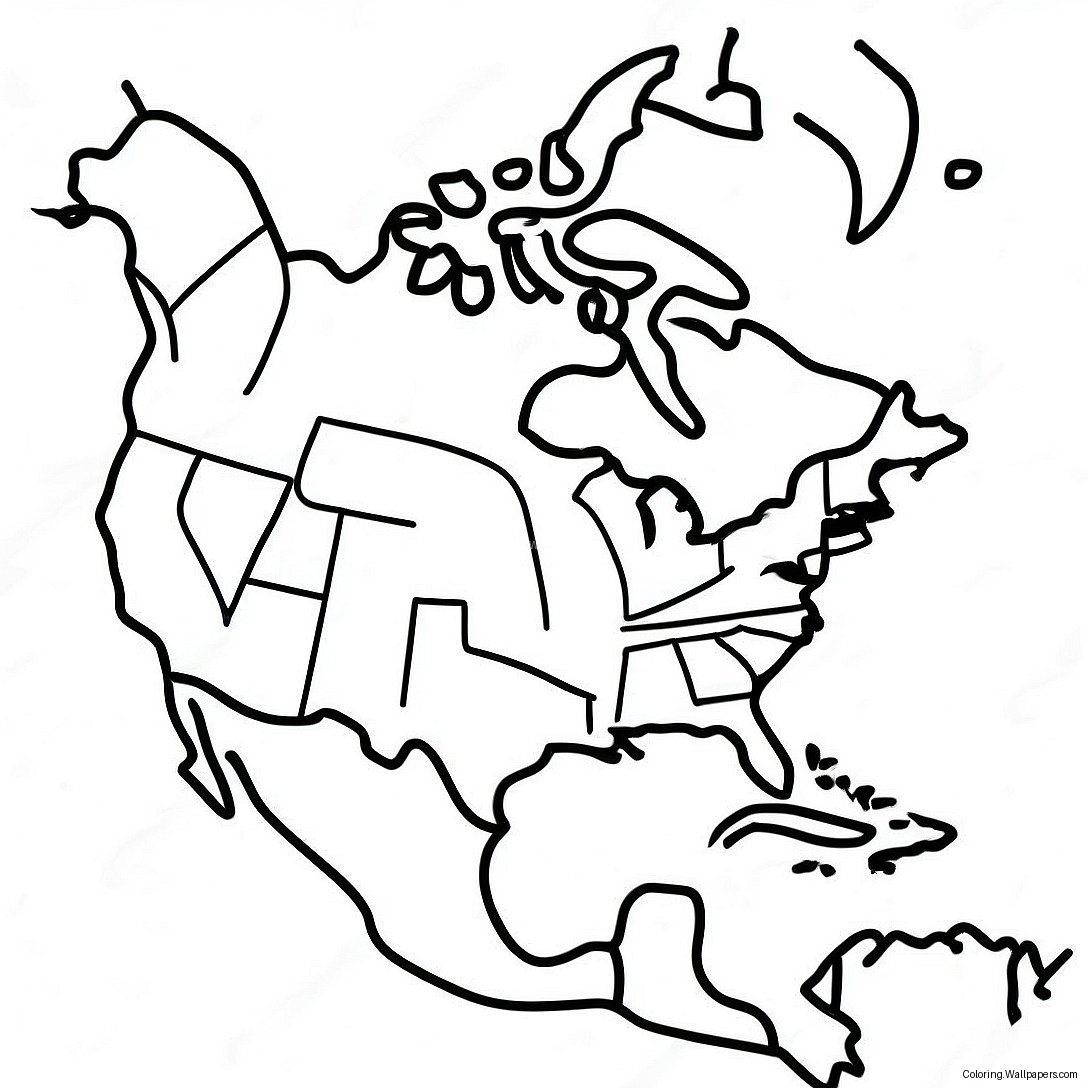 North America Map Coloring Page 38258