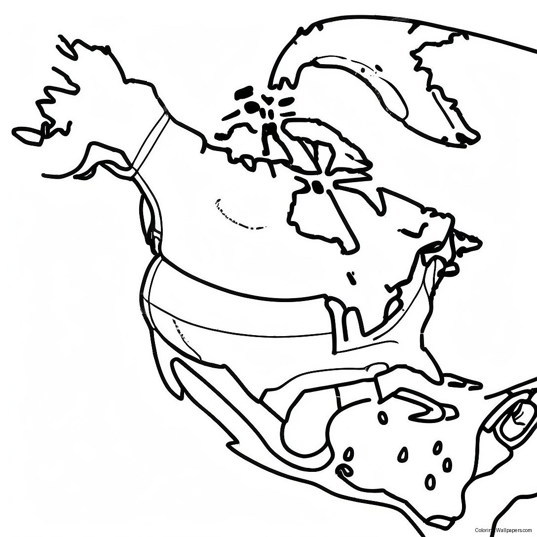 North America Map Coloring Page 38259