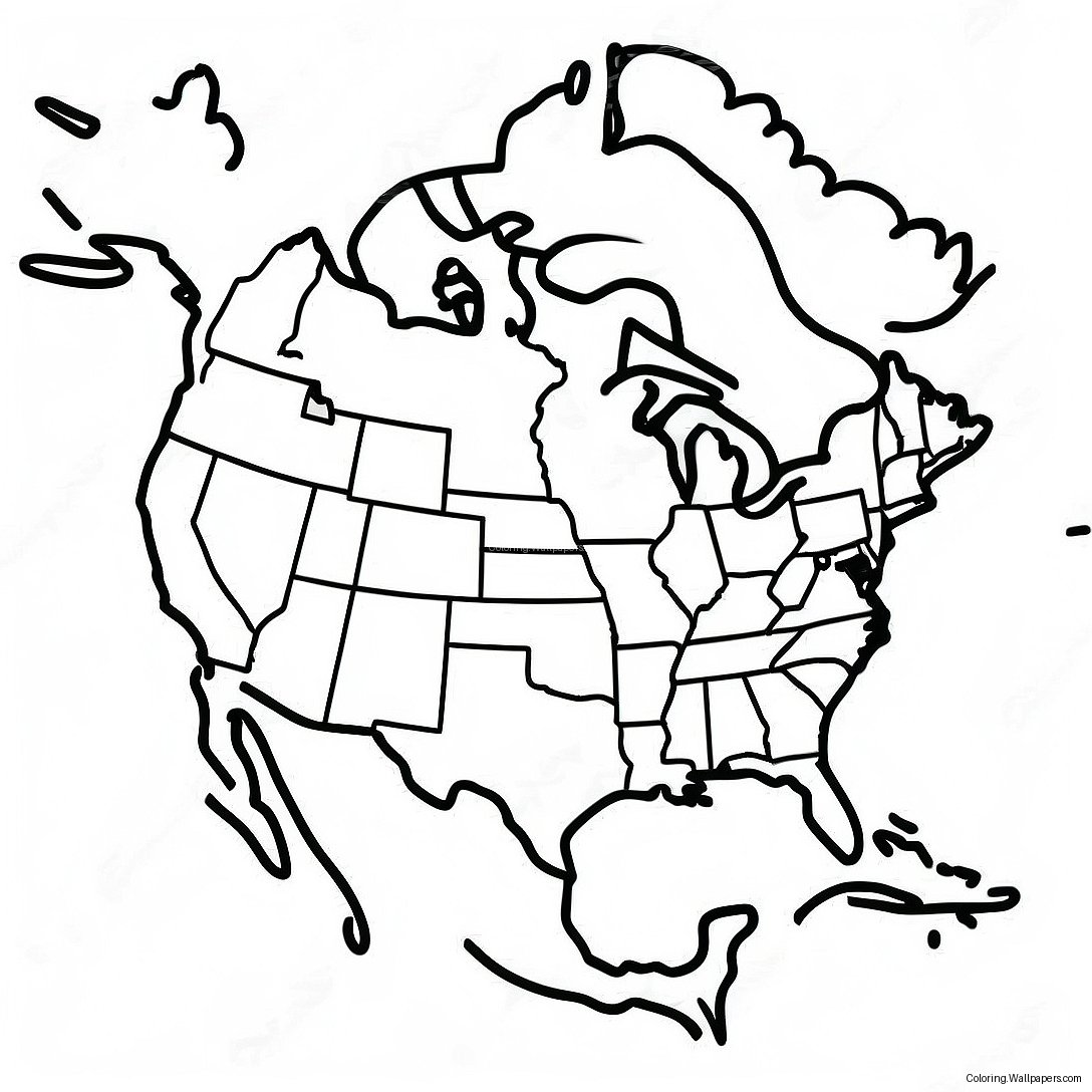 North America Map Coloring Page 38260