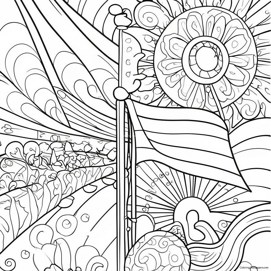 Norwegian Flag Coloring Page 40610