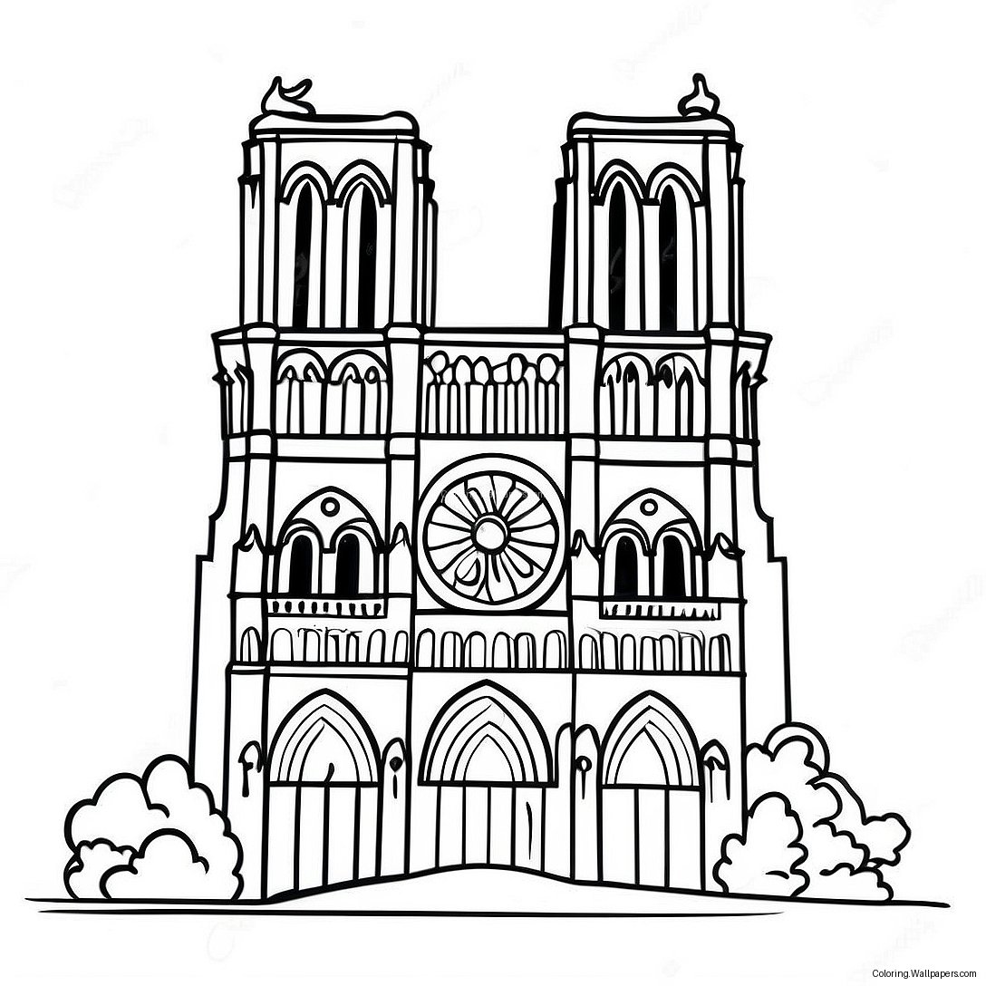 Notre Dame-Logotyp Färgläggningssida 22929