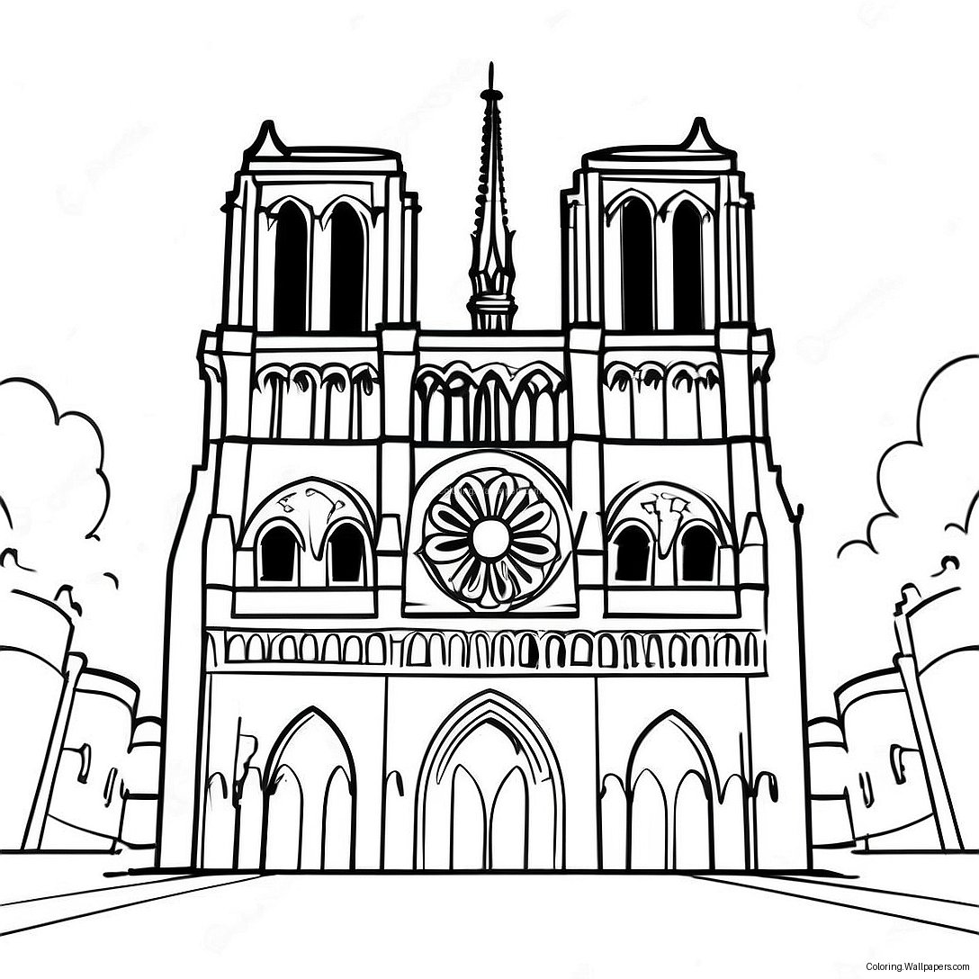 Notre Dame-Logotyp Färgläggningssida 22931