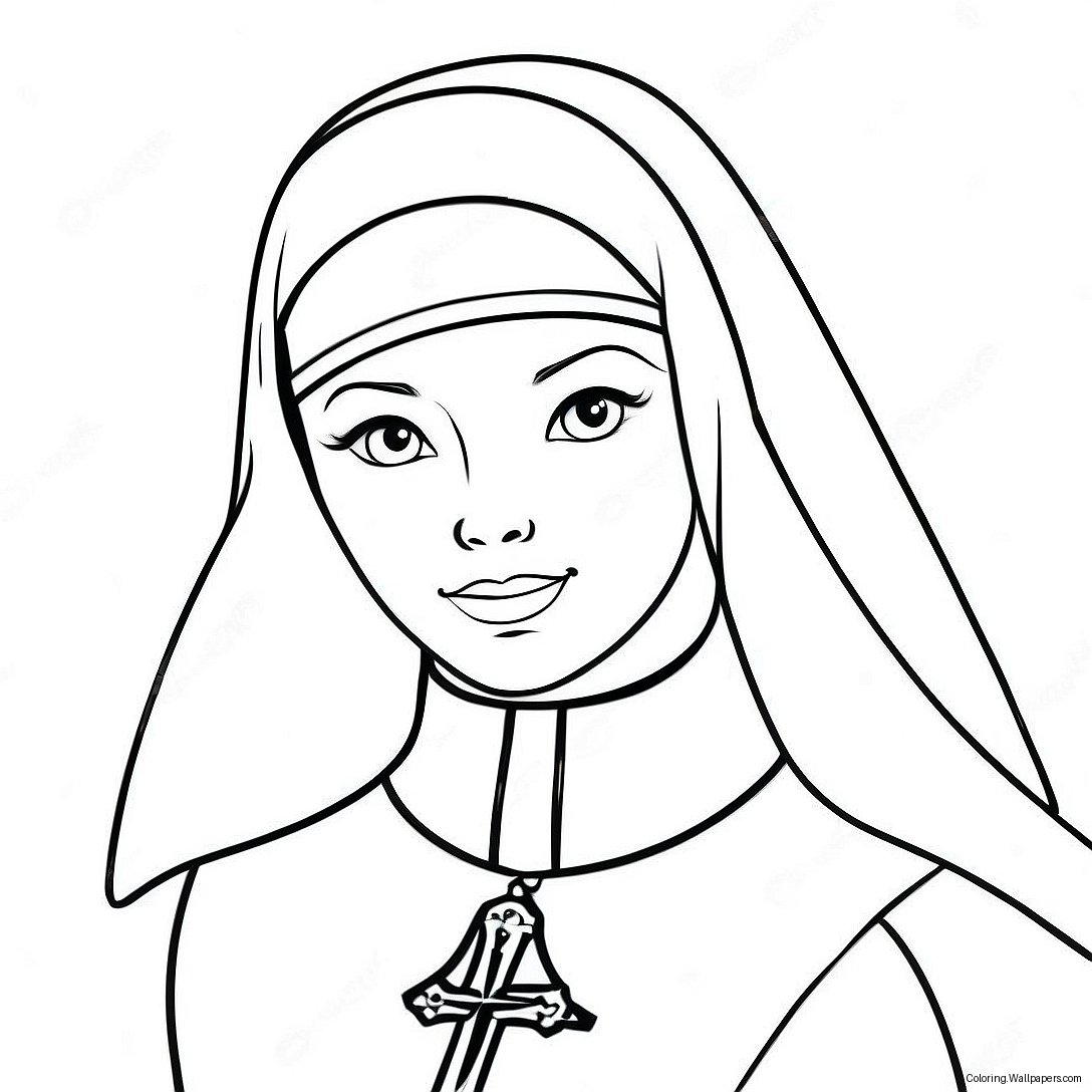 Nun Coloring Page 32740