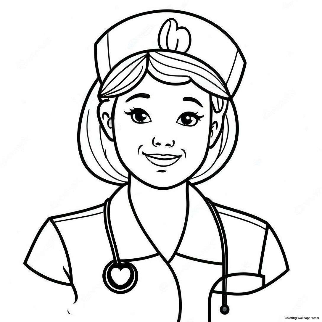 Nurse In Scrubs Coloring Page 31795