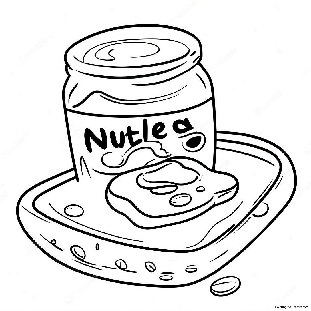 Nutella Spread On Toast Coloring Page 21594