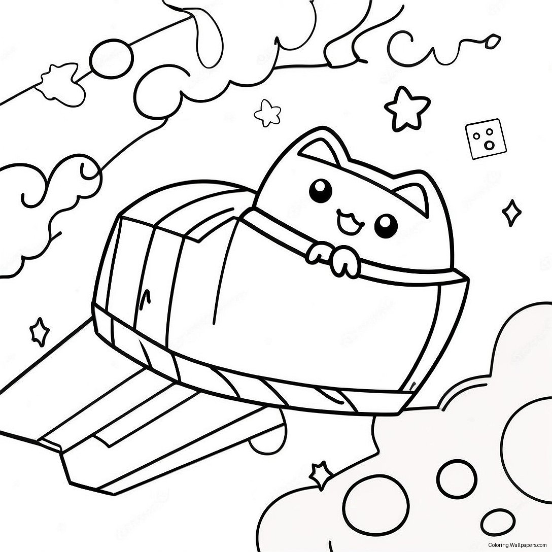 Page À Colorier De Nyan Cat Volant Dans L'espace 33493