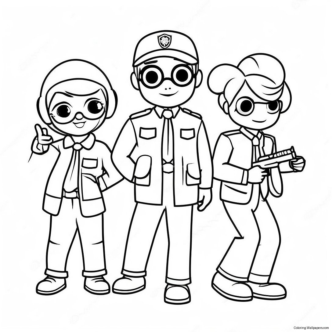 Página Para Colorear De Los Agentes De Odd Squad En Acción 26607