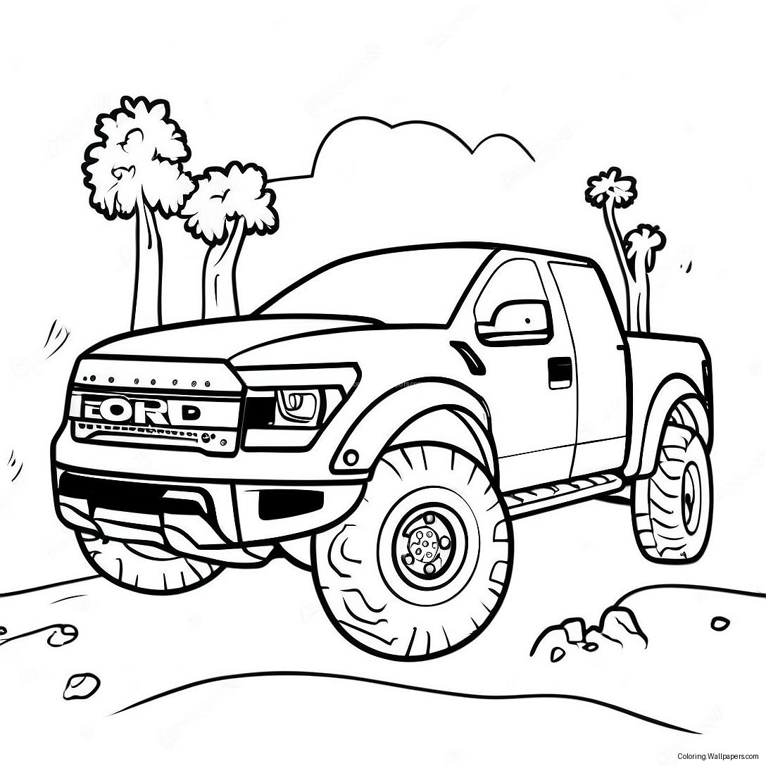 Off-Road Ford Raptor Coloring Page 18081