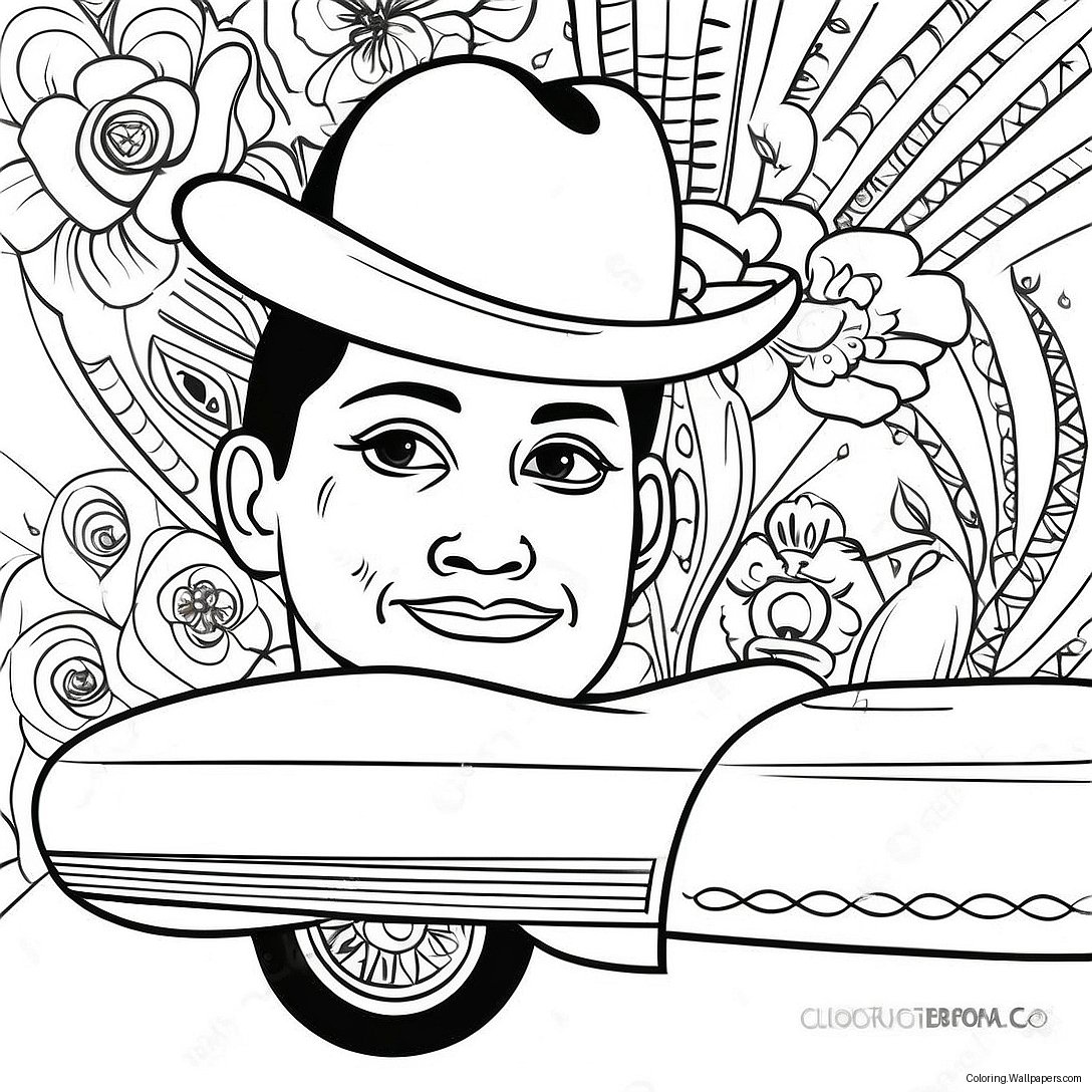 Old School Chicano Art Coloring Page 32086