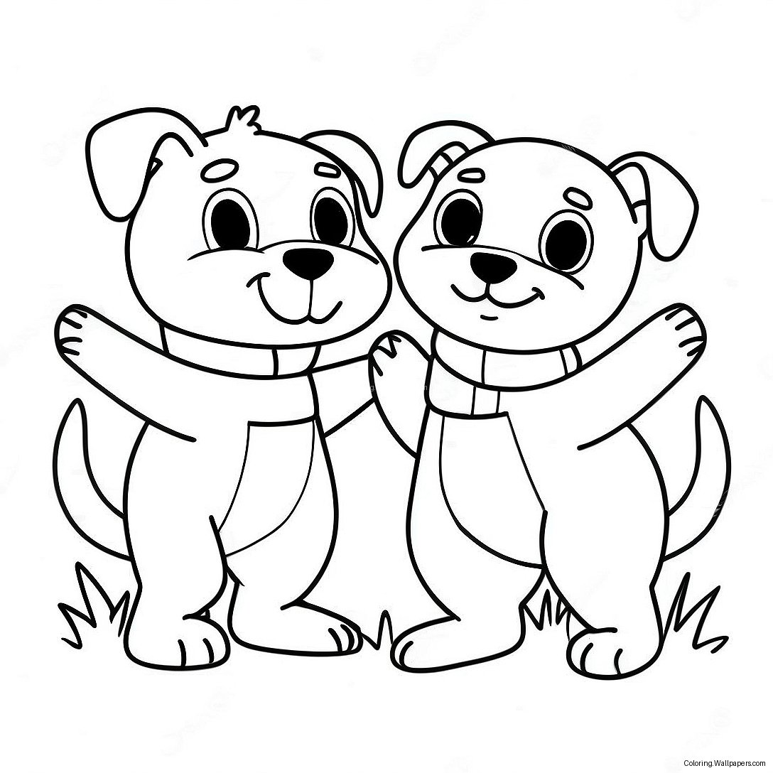 Oliver And Dodger Playing Together Coloring Page 48926