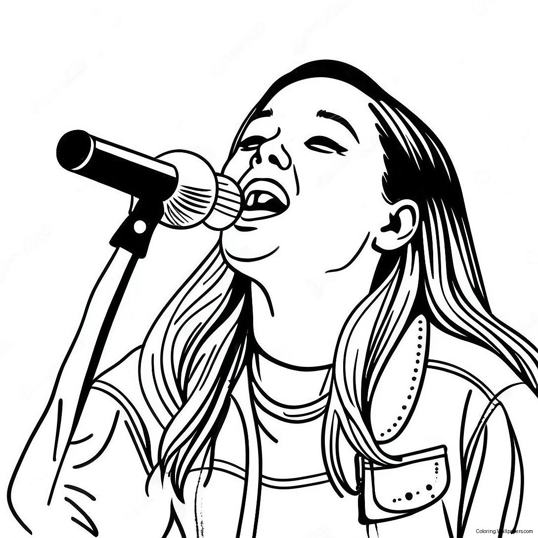 Olivia Rodrigo Singing On Stage Coloring Page 1901