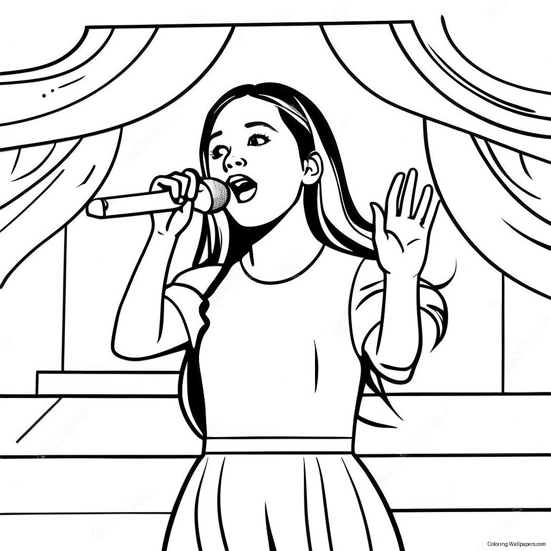 Olivia Rodrigo Singing On Stage Coloring Page 1902