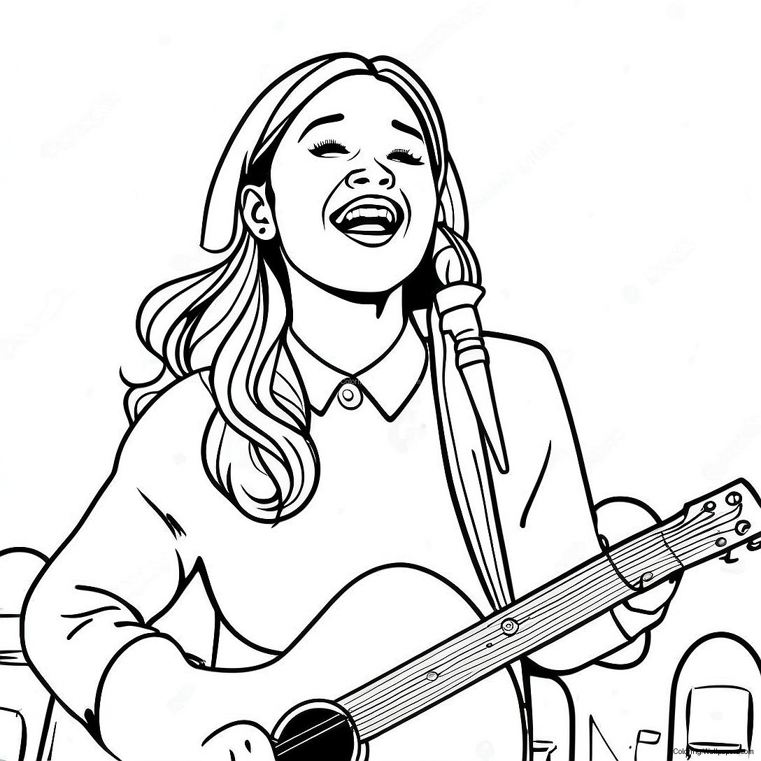 Page À Colorier D'olivia Rodrigo Chantant Sur Scène 1904
