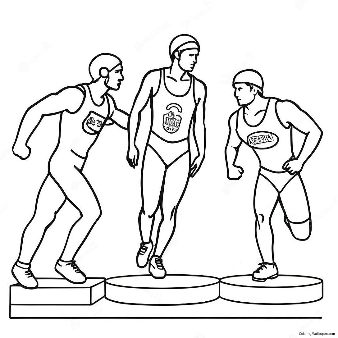 Olympic Athletes In Action Coloring Page 16045