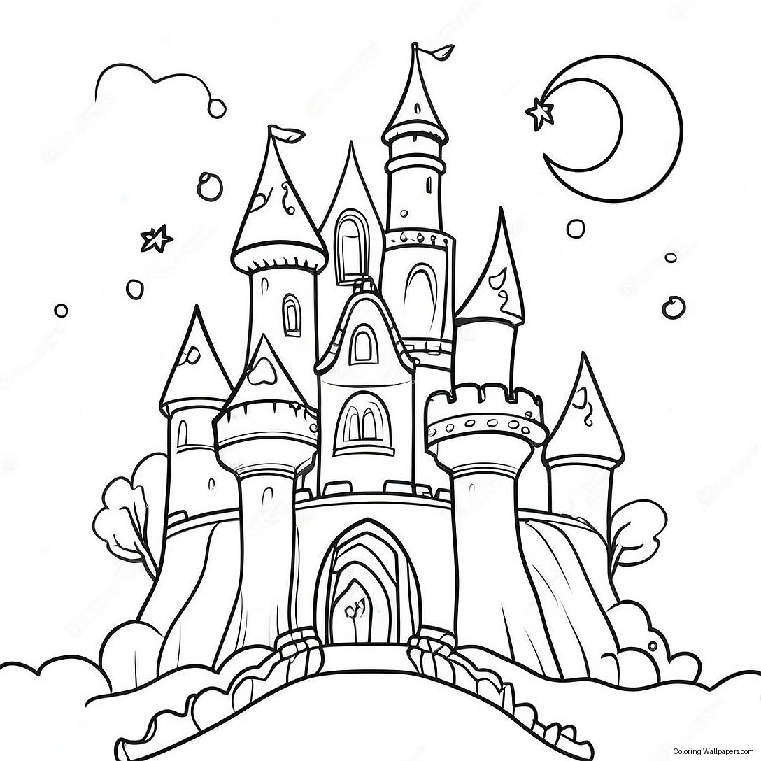 Once Upon A Time Fairy Tale Castle Coloring Page 30149