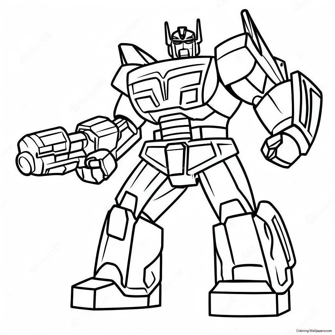 Optimus Prime In Battle Coloring Page 47925