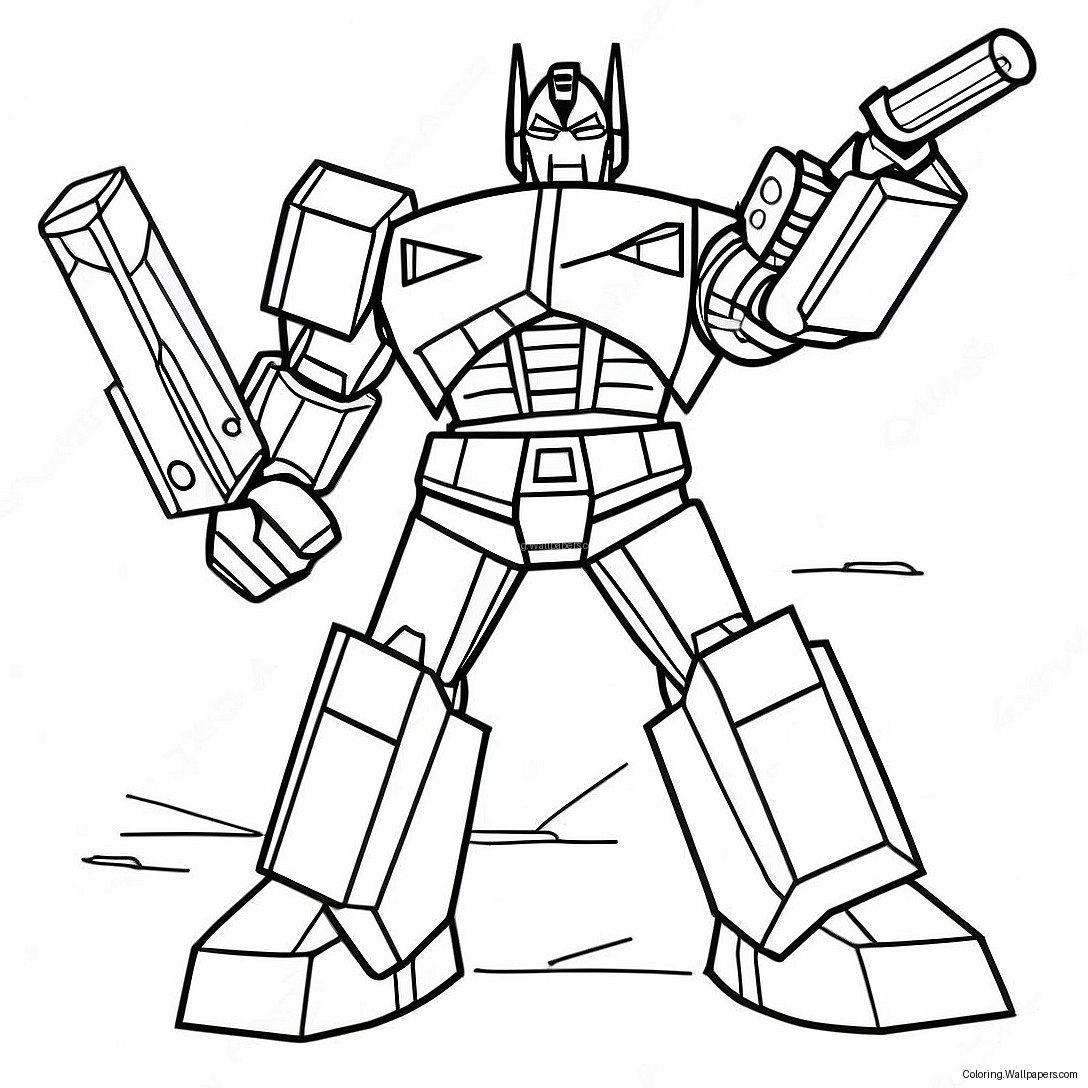 Optimus Prime In Battle Coloring Page 48281