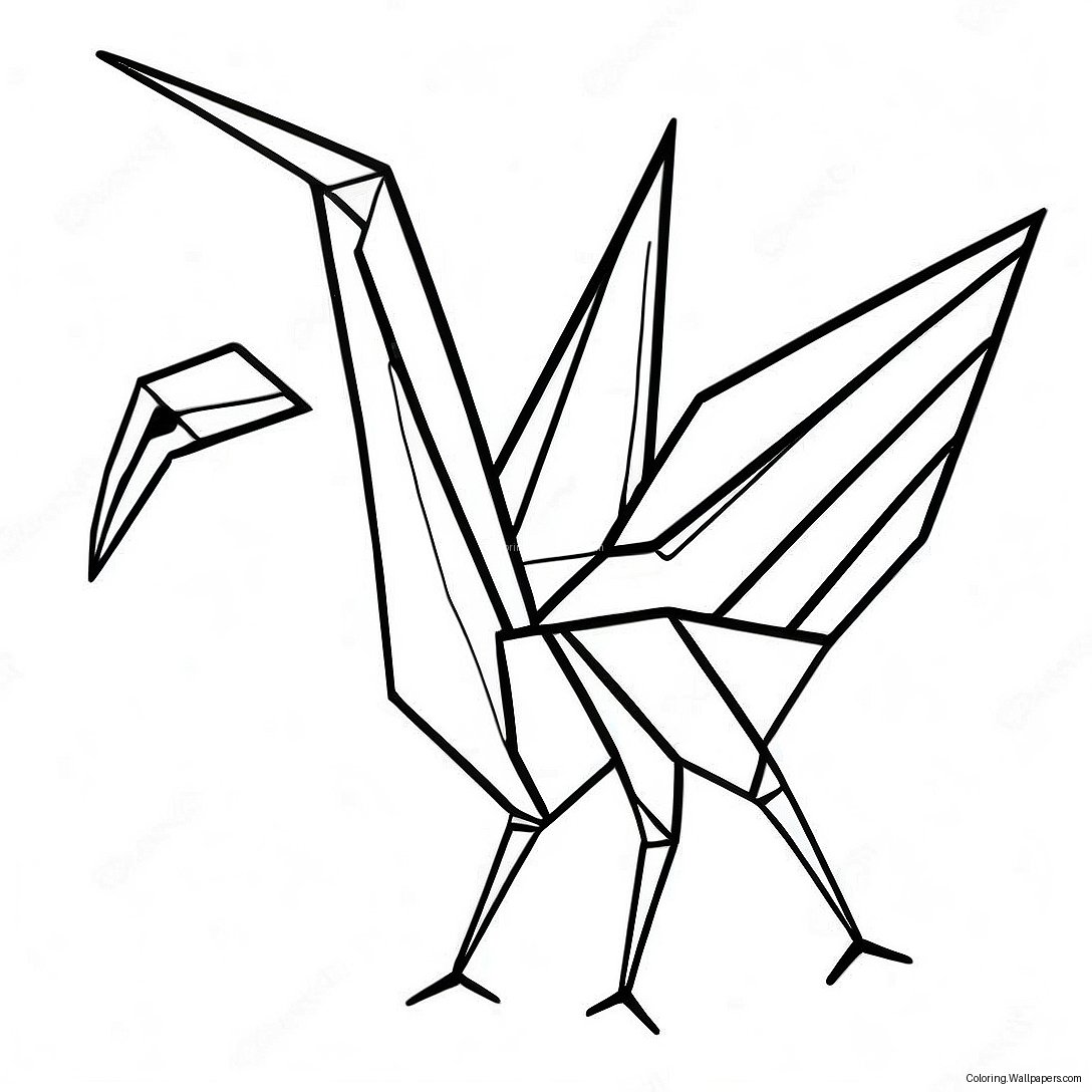 Origami Crane Coloring Page 23769