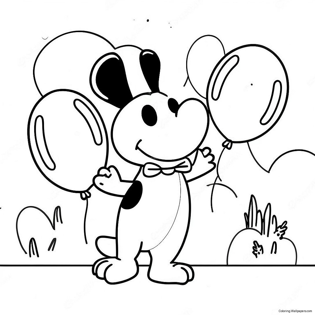 Oswald With Colorful Balloons Coloring Page 57579