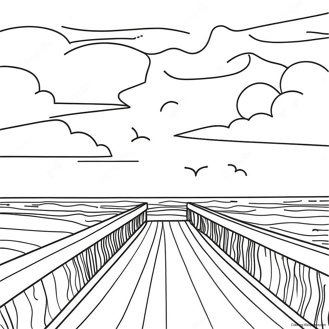 Outer Banks Sunset Coloring Page 3007