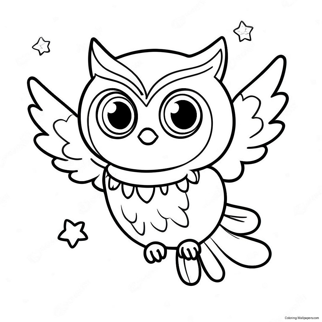 Owlette Flying In The Night Sky Coloring Page 13093