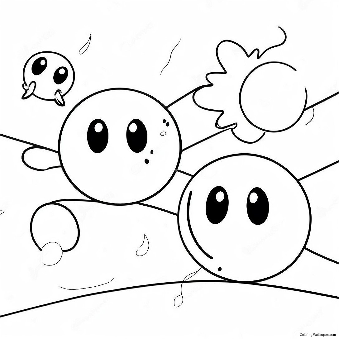 Pacman Chasing Ghosts Coloring Page 968