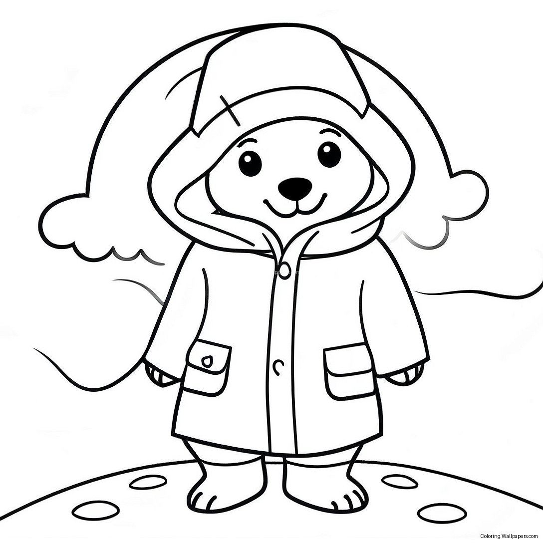 Paddington In A Raincoat Coloring Page 48335