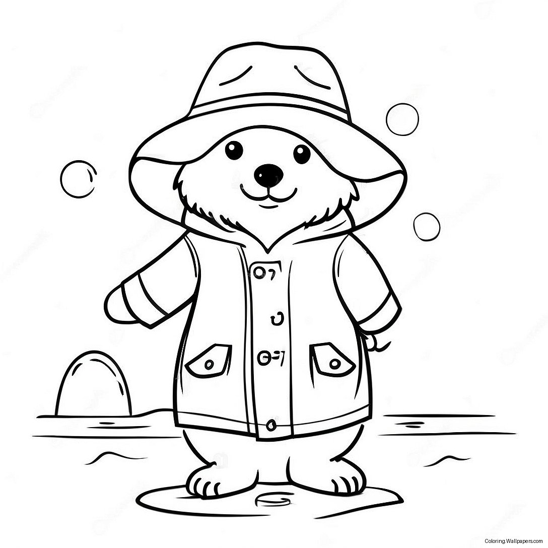 Paddington In A Raincoat Coloring Page 48336