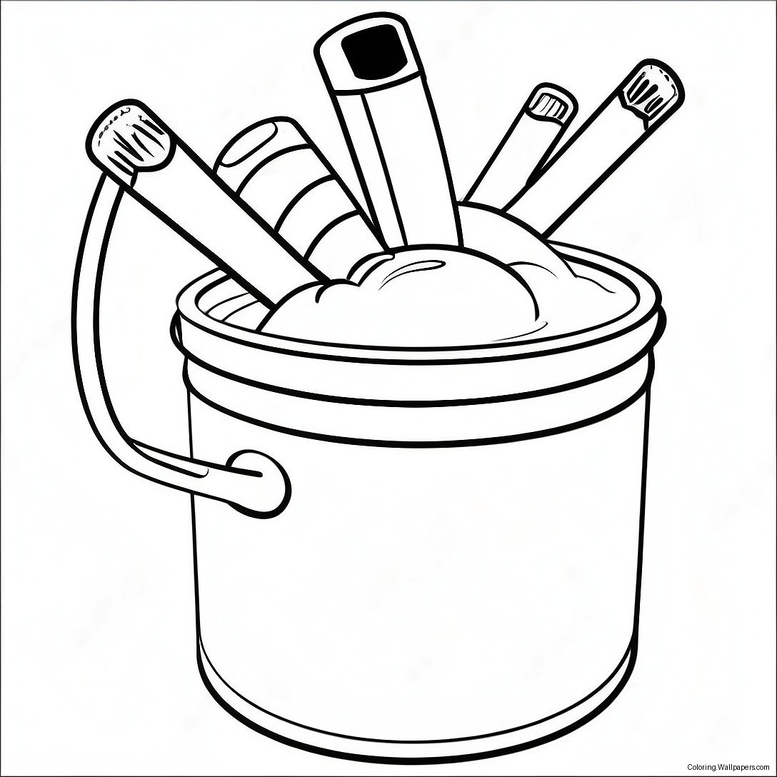 Paint Bucket Clipart Coloring Page 49097