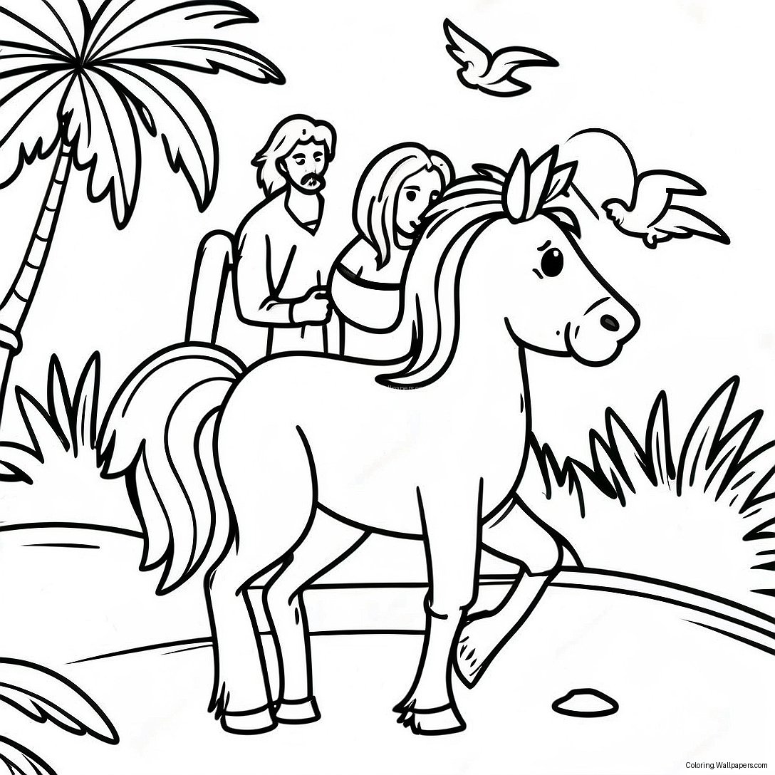 Palm Sunday Coloring Page 4447