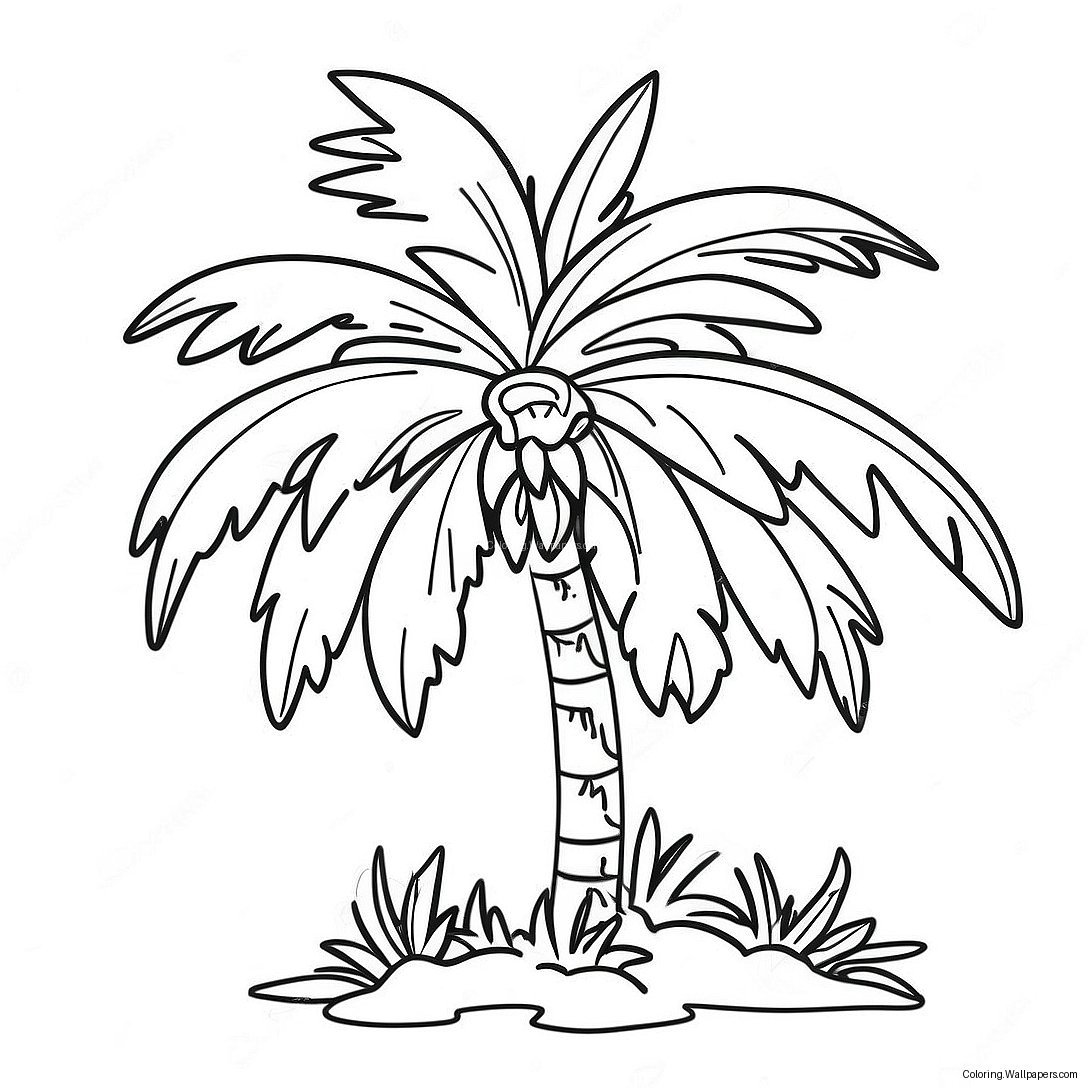 Palm Tree Coloring Page 7589