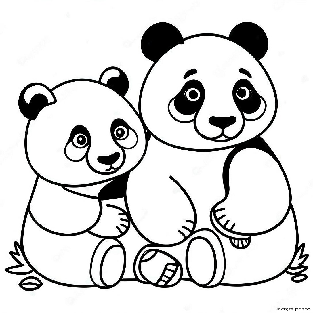 Panda Familie Fargeleggingsark 38323