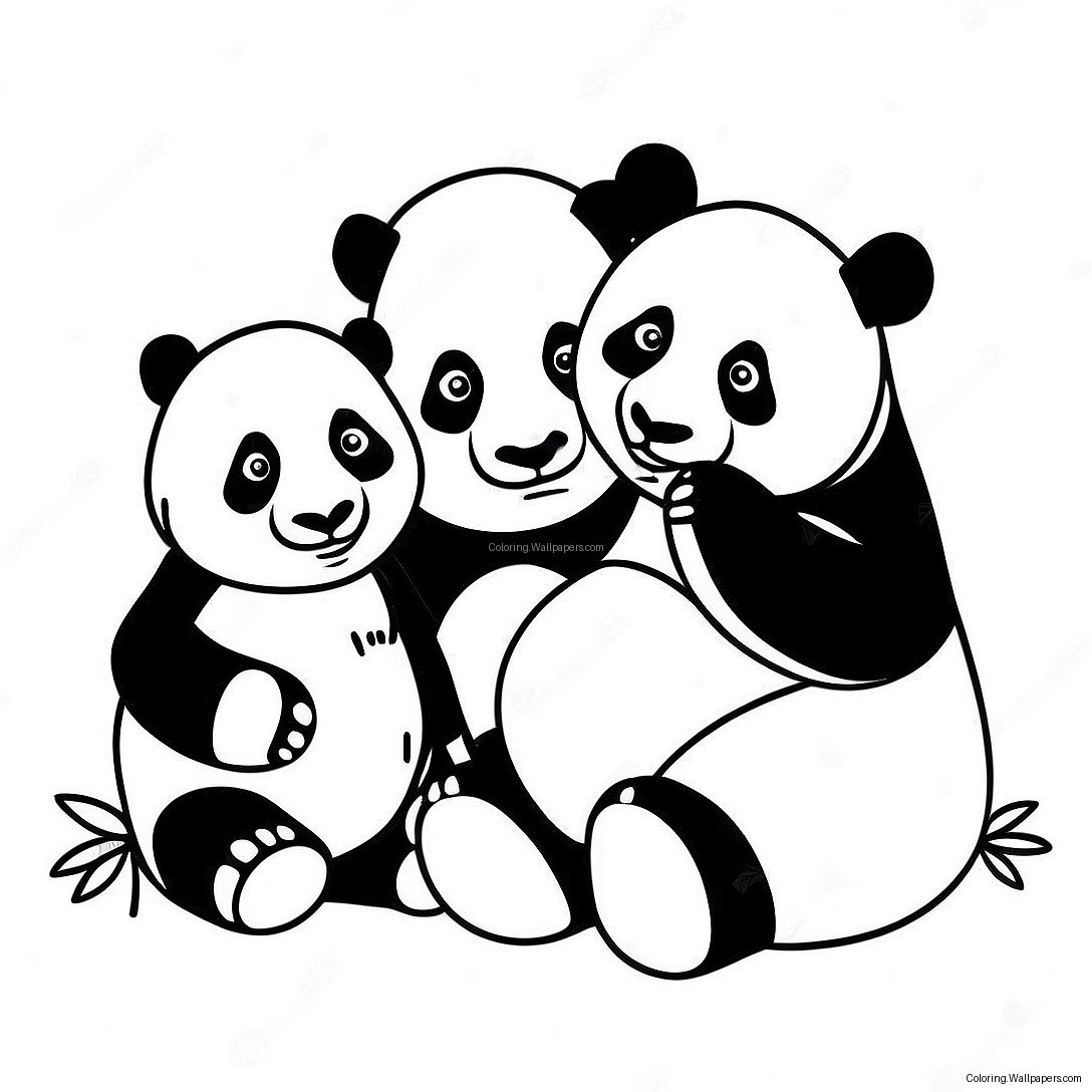 Página Para Colorir Da Família Panda 38324