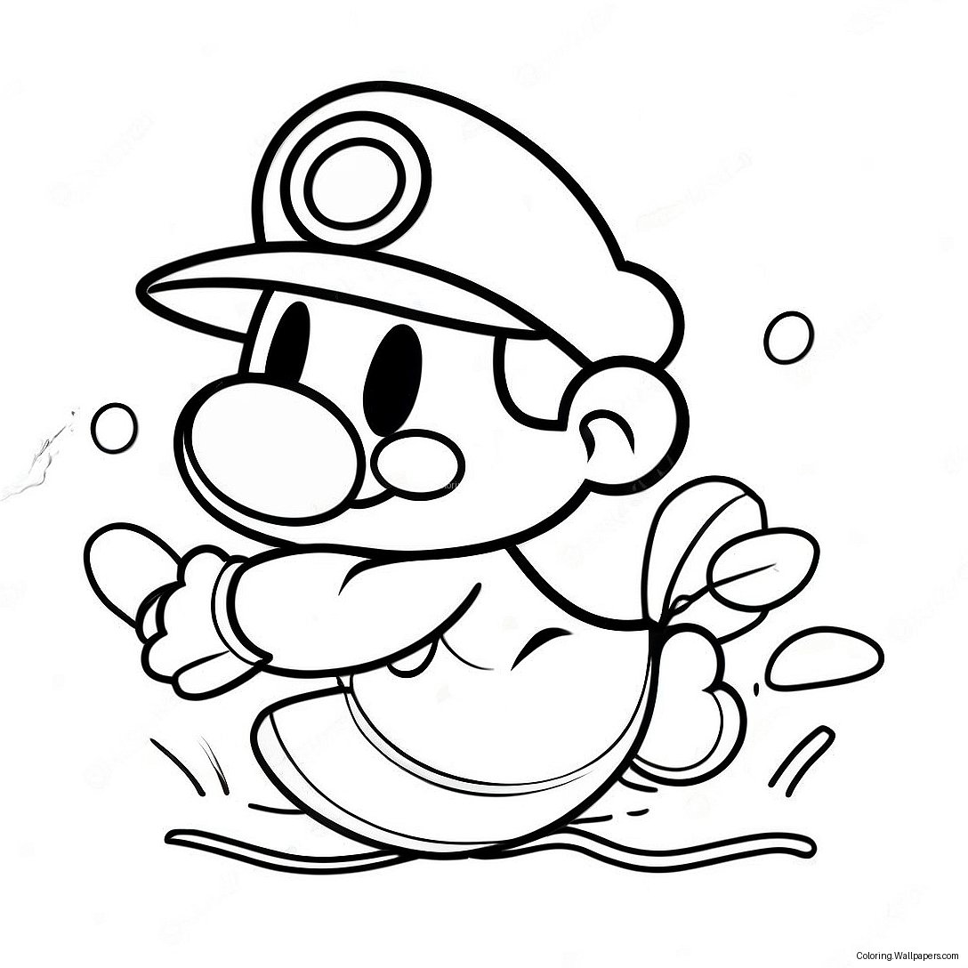 Página Para Colorir Do Mario De Papel 7496