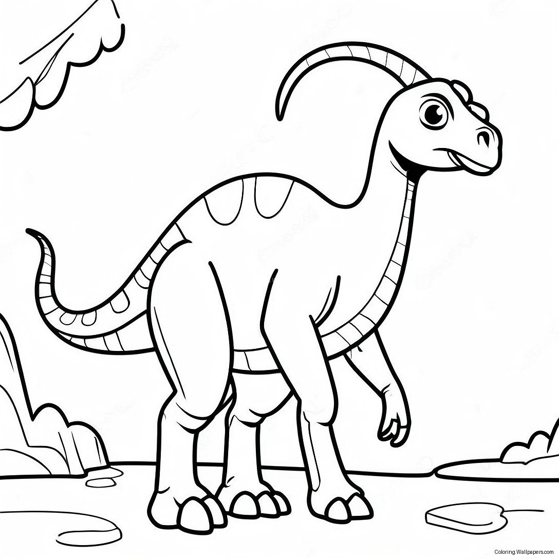 Page À Colorier De Parasaurolophus 30255