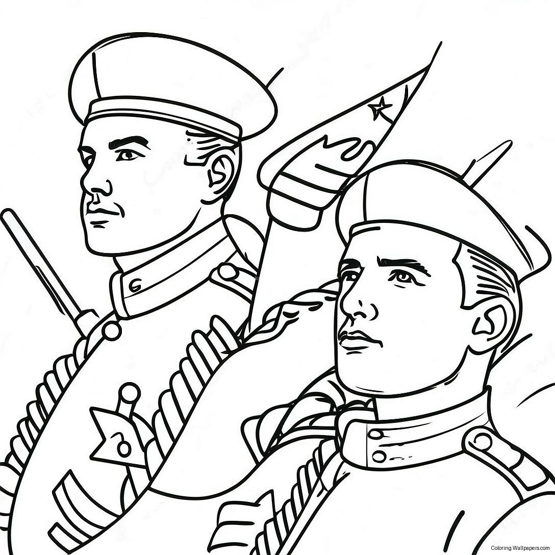 Patriotic Soldiers Coloring Page 6099