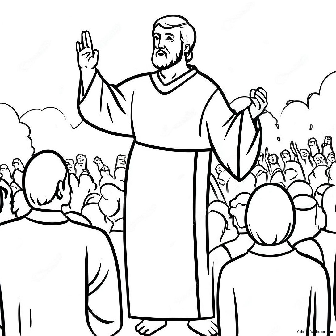 Paul Preaching To Crowds Coloring Page 24234