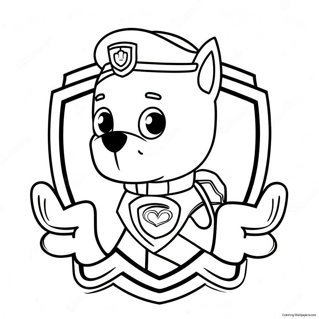 Paw Patrol Badge Coloring Page 40321