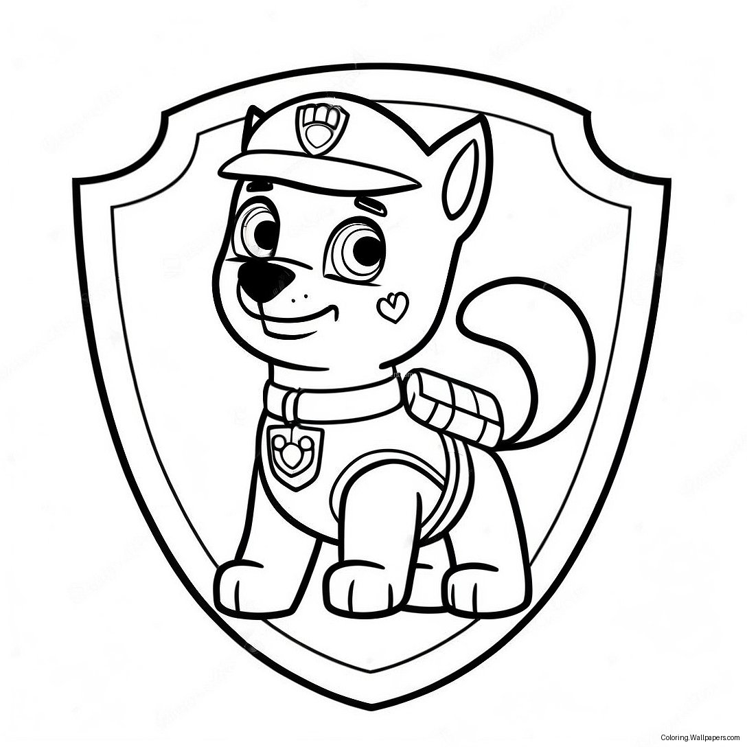 Paw Patrol Badge Coloring Page 42102