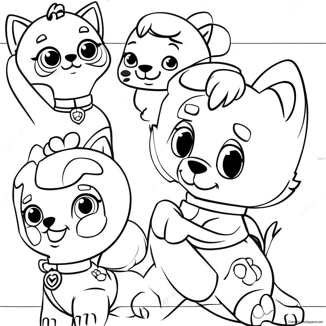 Paw Patrol Kedi Takımı Boyama Sayfası 51013