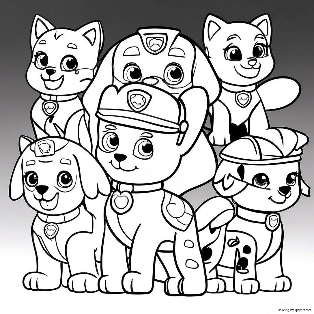 Página Para Colorear De La Patrulla Paw Patrol De Gatos 51014