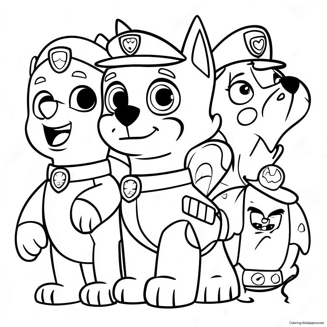 Korkutucu Kostümler İçindeki Paw Patrol Karakterleri Boyama Sayfası 2718