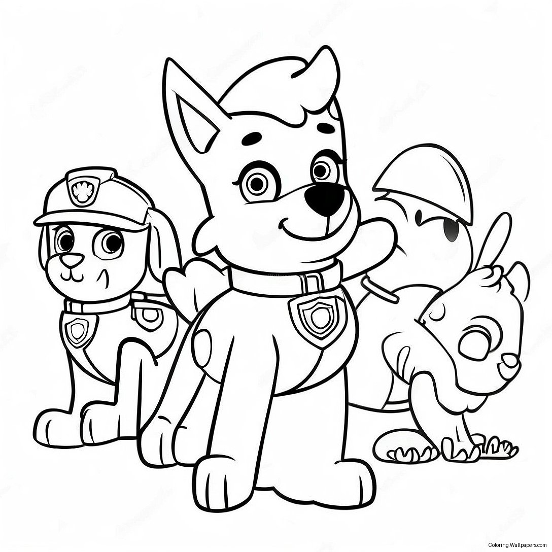 Paw Patrol Pääsiäismunaetsintä Värittämissivu 17198