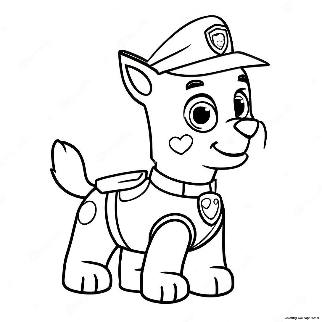 Paw Patrol Valentine Coloring Page 28310