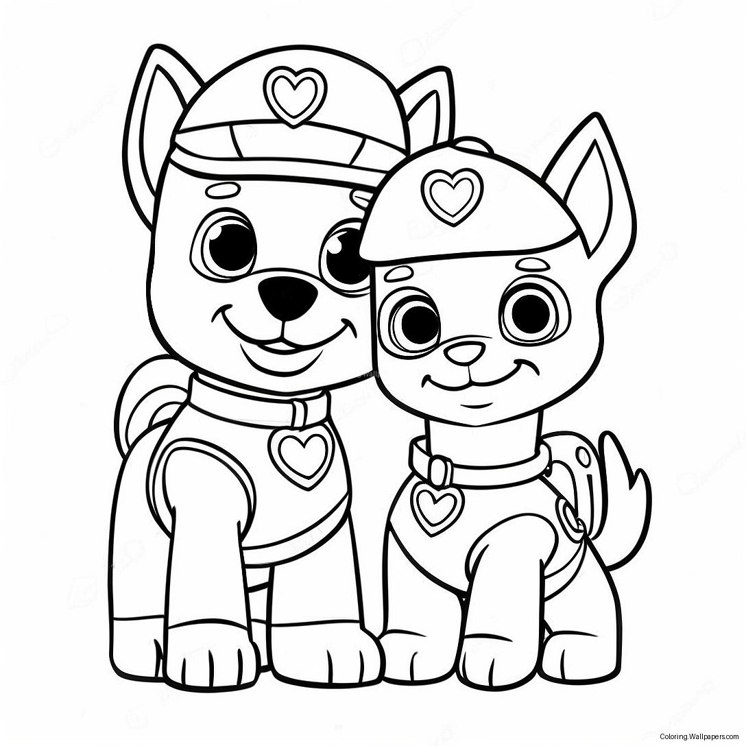 Paw Patrol Valentine's Day Coloring Page 18118