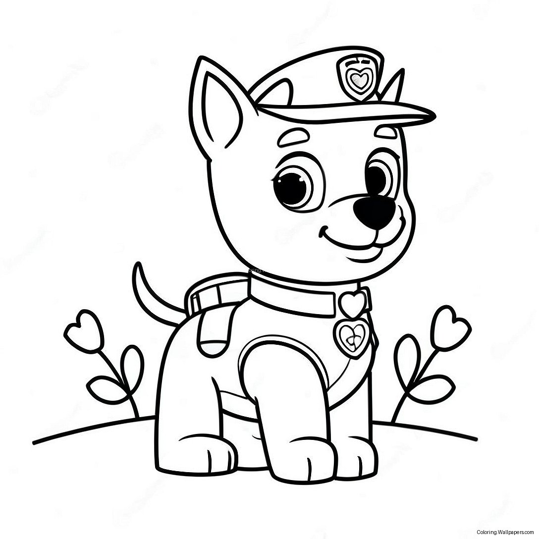 Página Para Colorear De San Valentín De Paw Patrol 41069