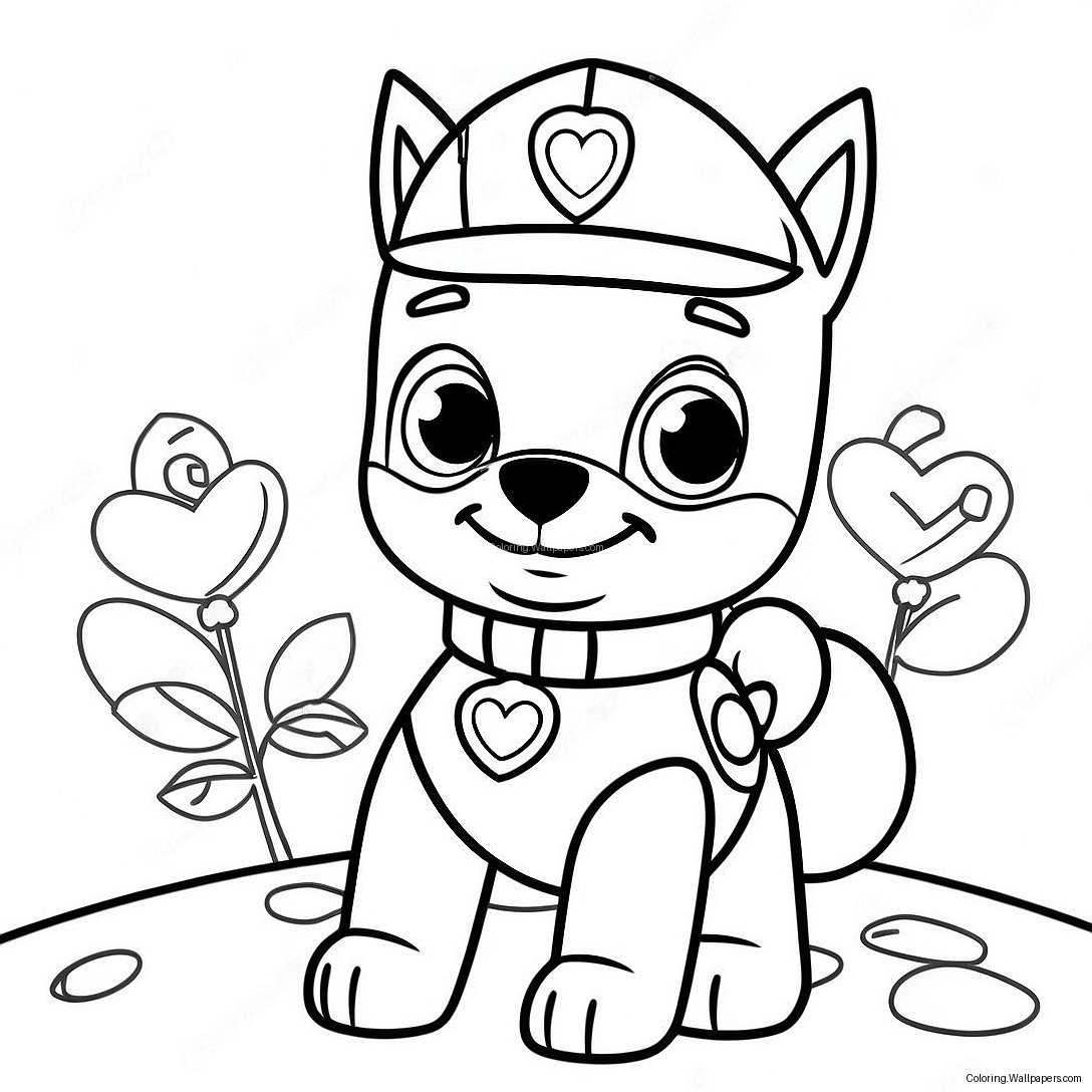 Paw Patrol Valentines Coloring Page 41070