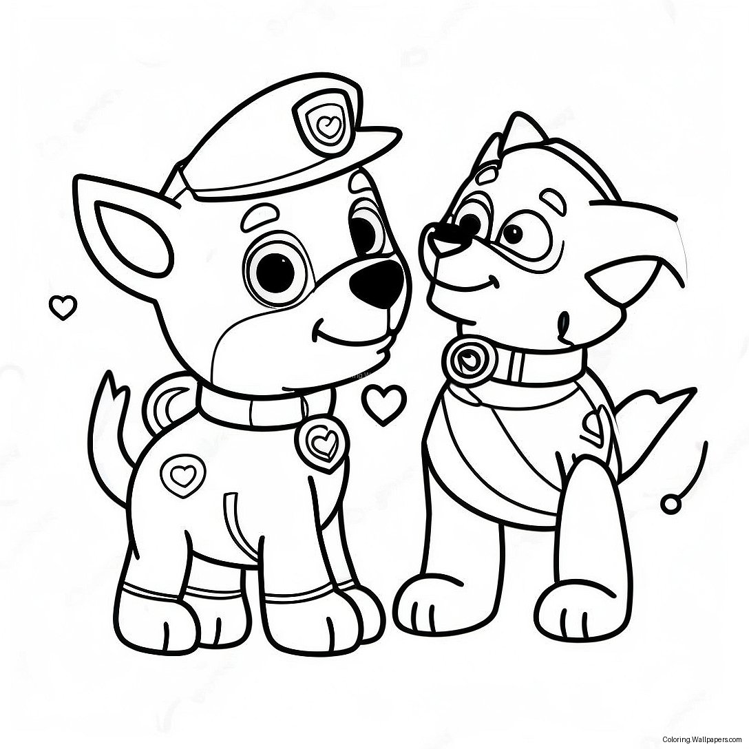 Página Para Colorear De San Valentín De Paw Patrol 41072