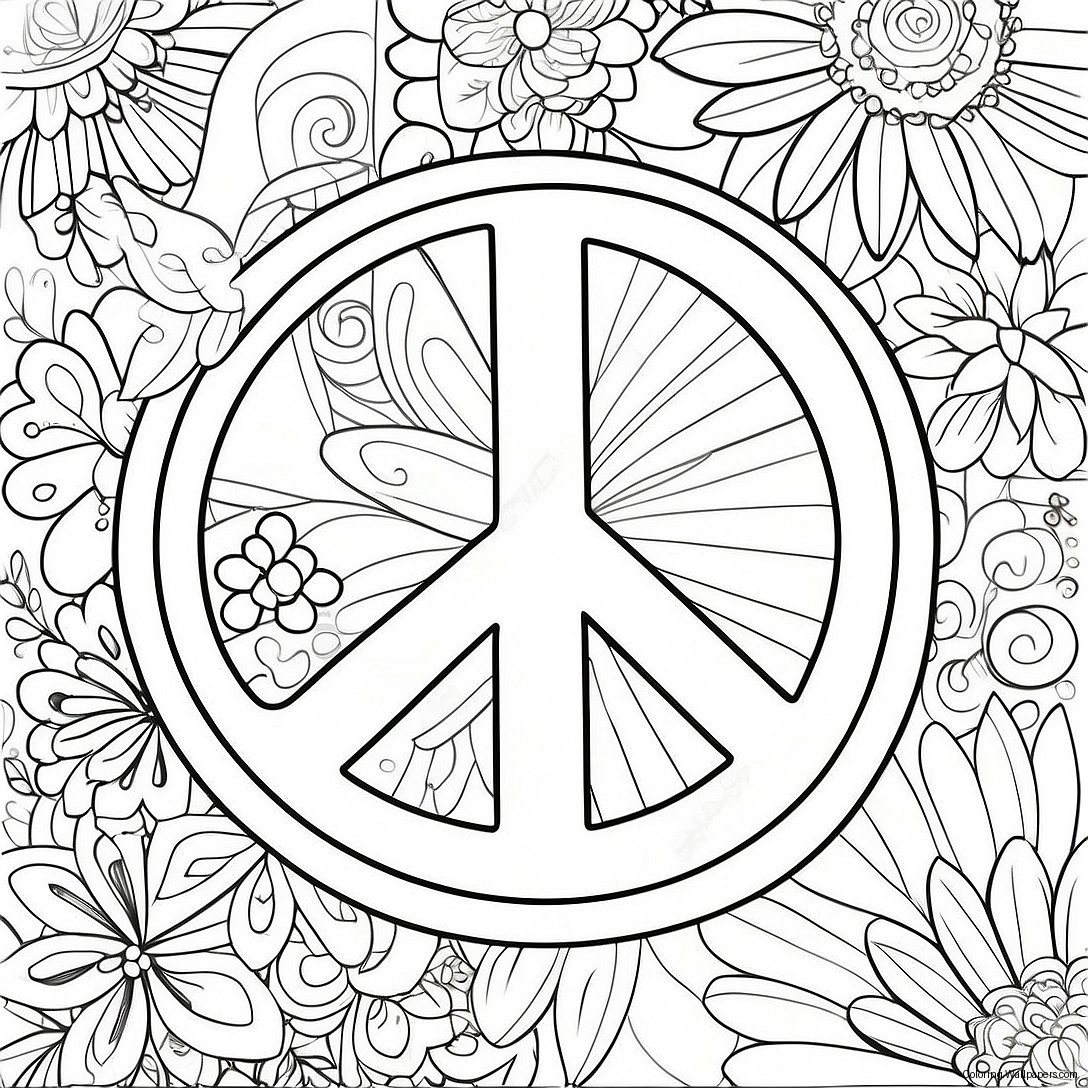 Peace Sign Coloring Page 745