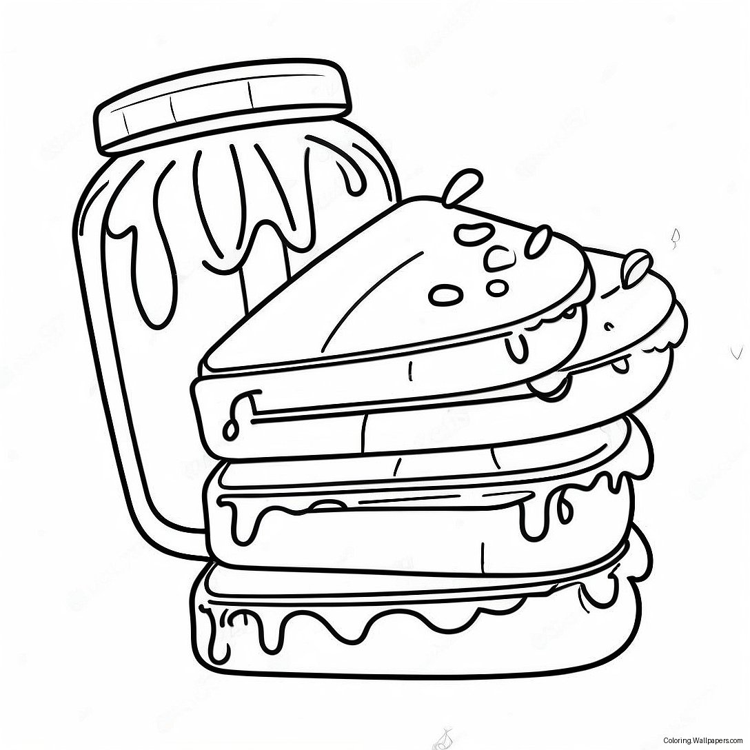 Peanut Butter And Jelly Sandwich Coloring Page 36337